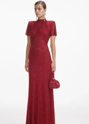 Self-Portrait  RHINESTONE MESH MAXI DRESS