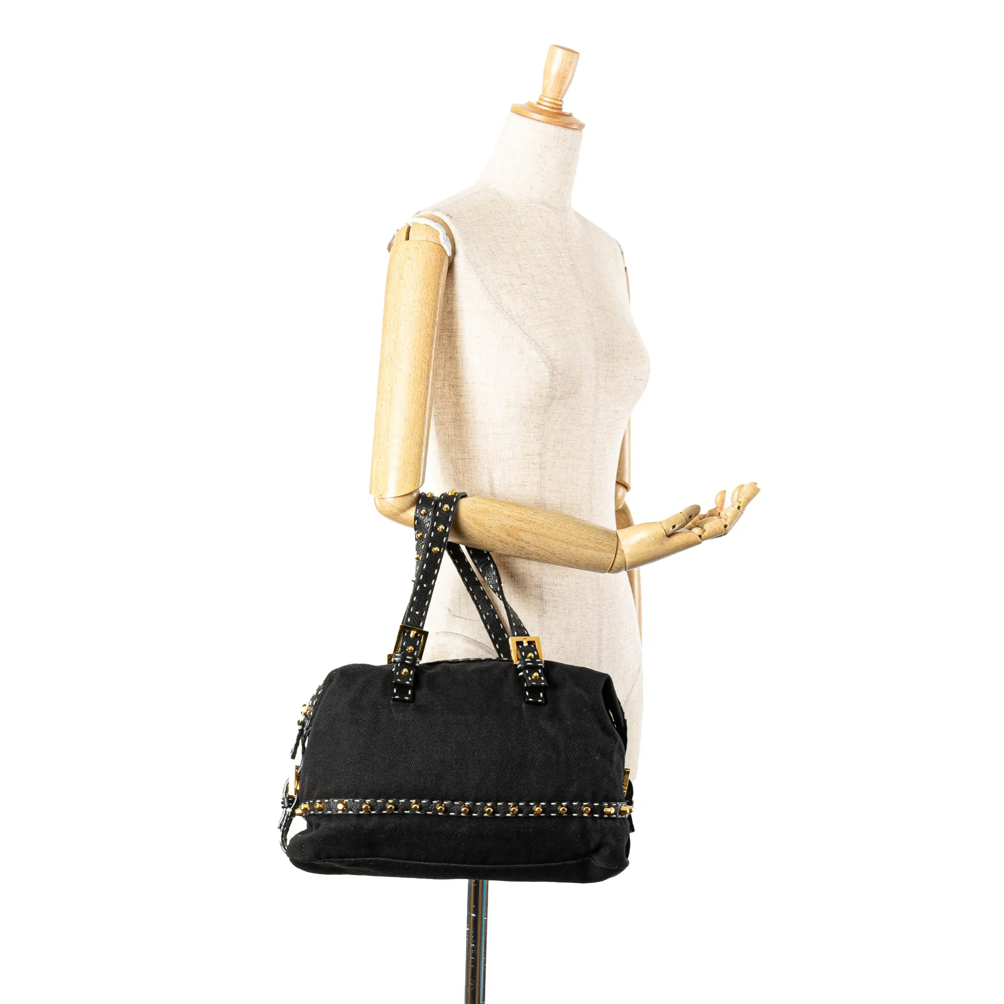 Selleria Studded Canvas Shoulder Bag