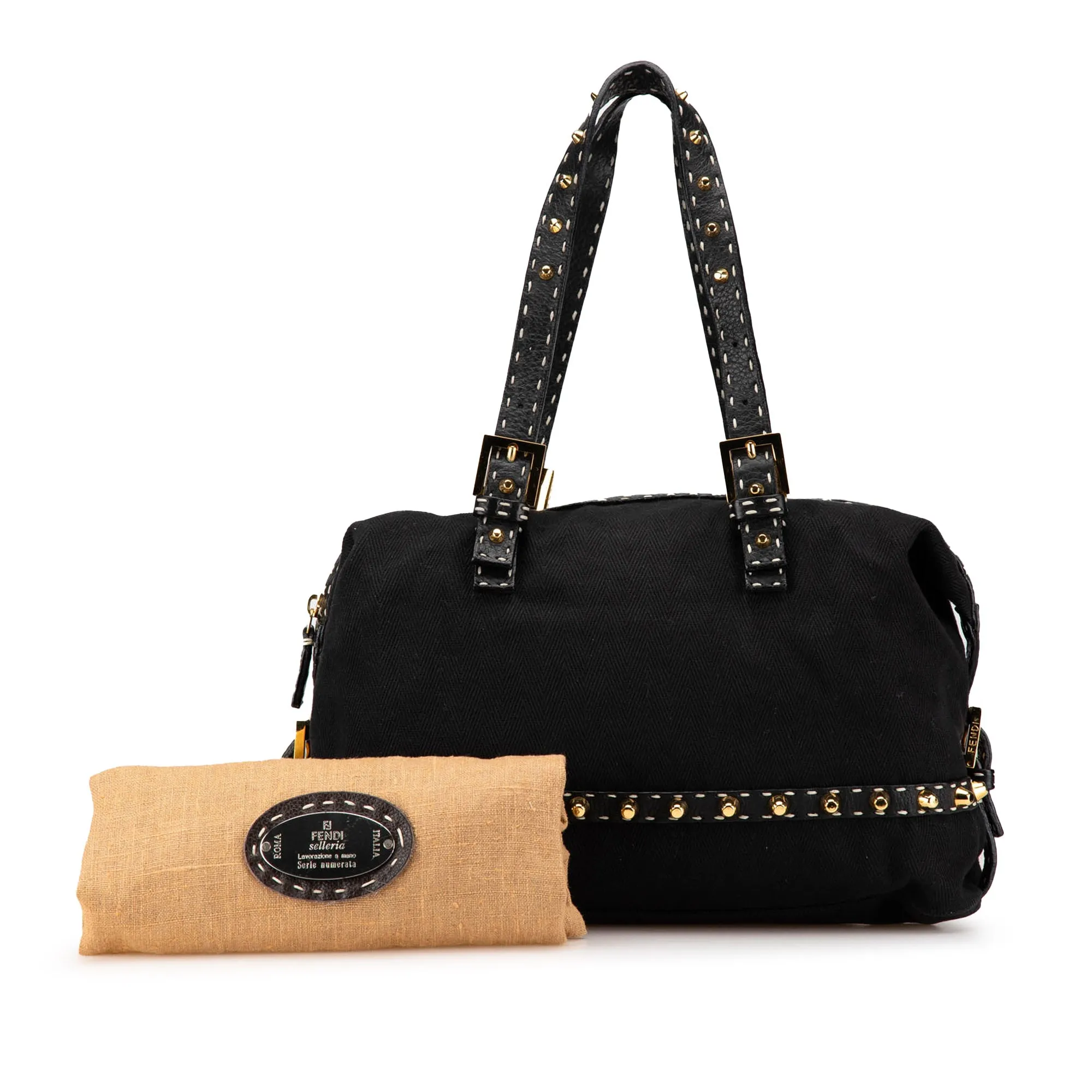Selleria Studded Canvas Shoulder Bag