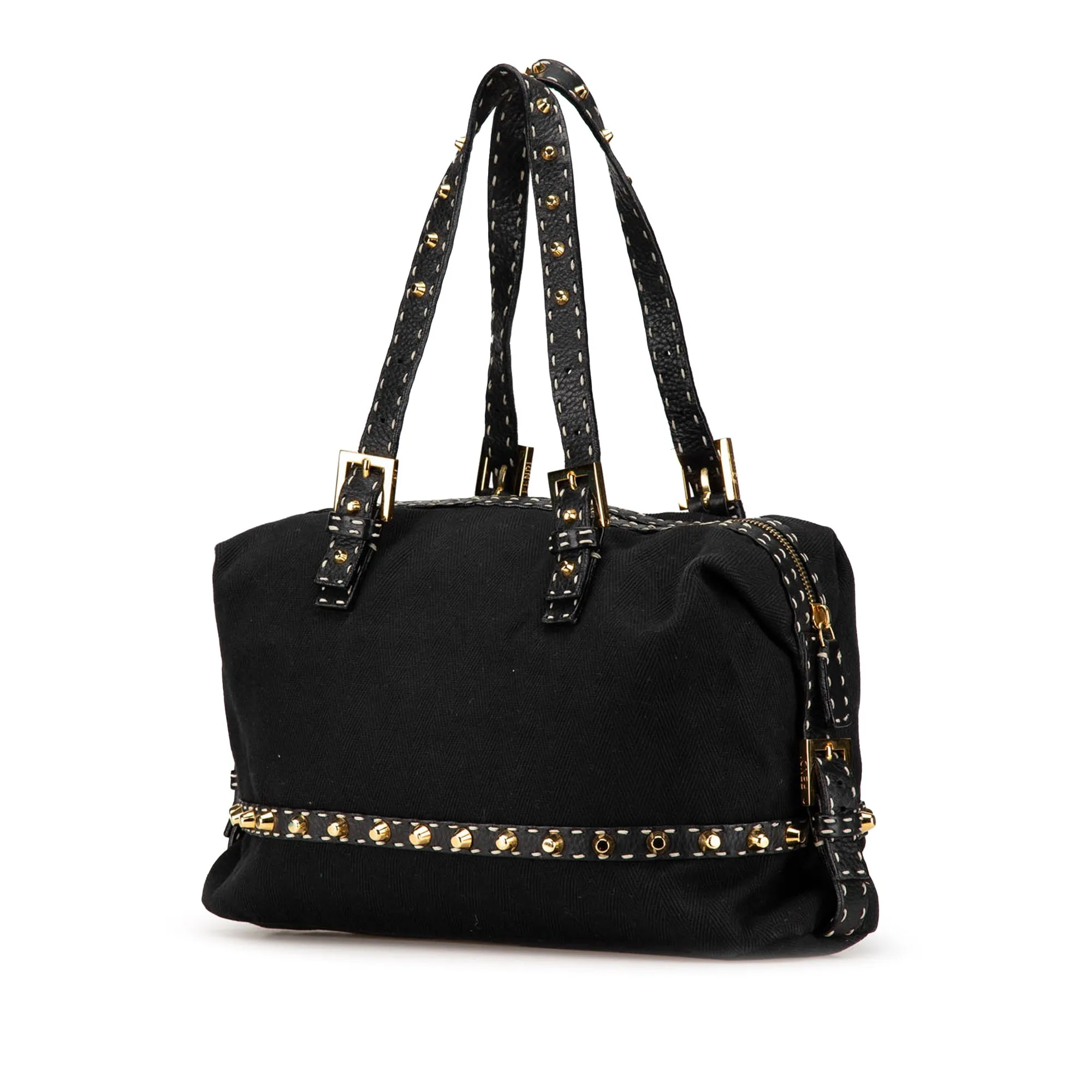Selleria Studded Canvas Shoulder Bag
