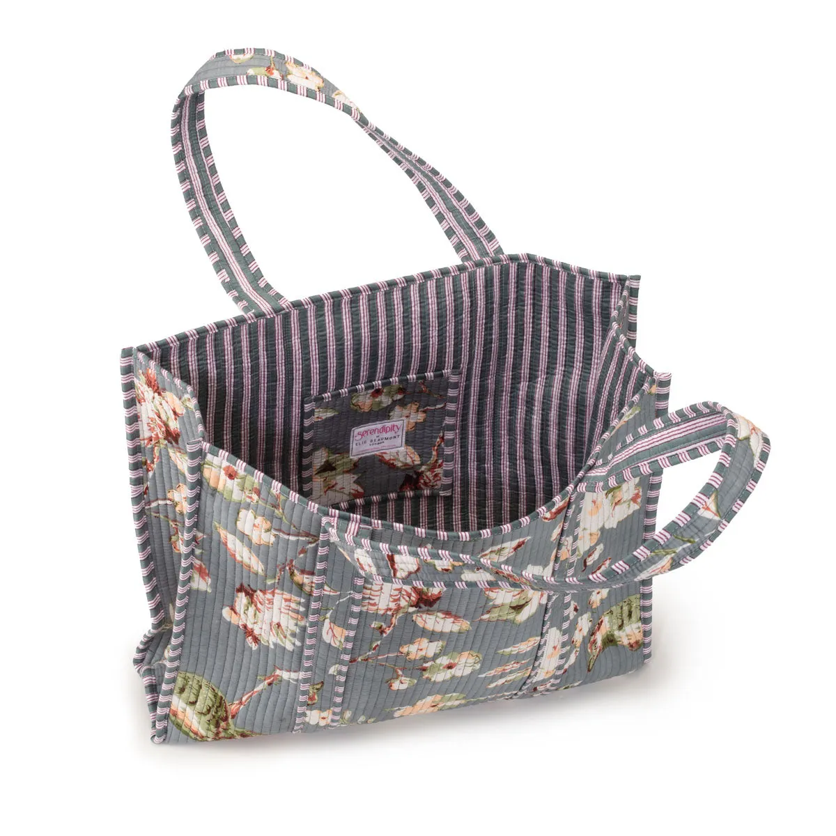 Serendipity Cotton Quilted Tote - Grey Meadow