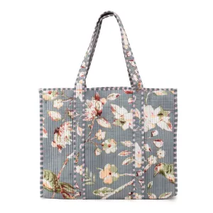 Serendipity Cotton Quilted Tote - Grey Meadow