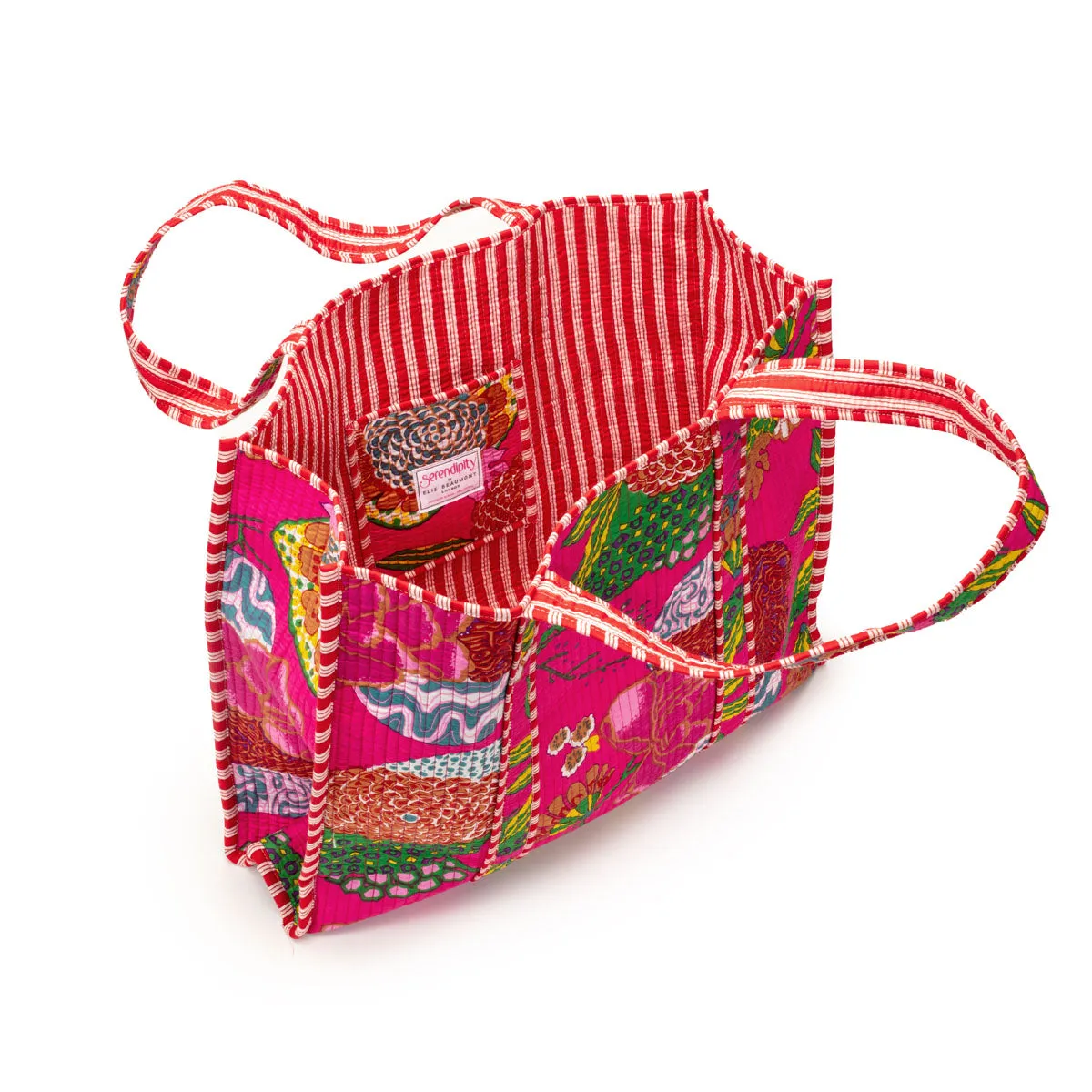 Serendipity Cotton Quilted Tote - Tropical Fuchsia