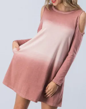 Shoulder Cut Out Mauve Dress