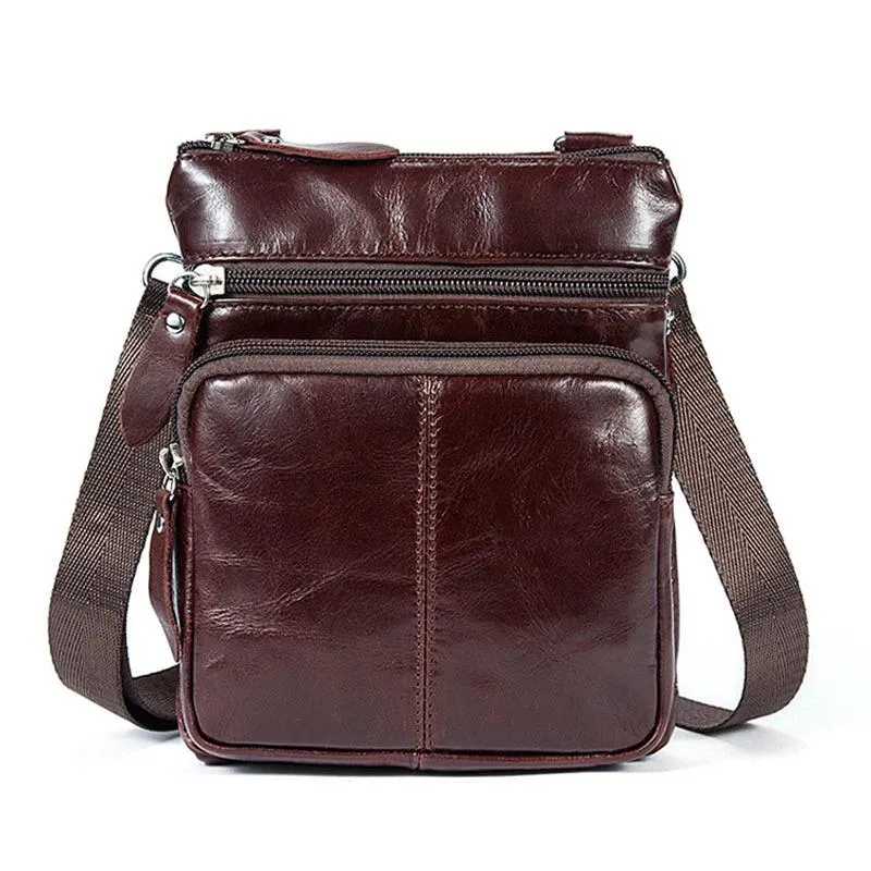Shoulder Messenger Crossbody Leather Bag Mens Satchel