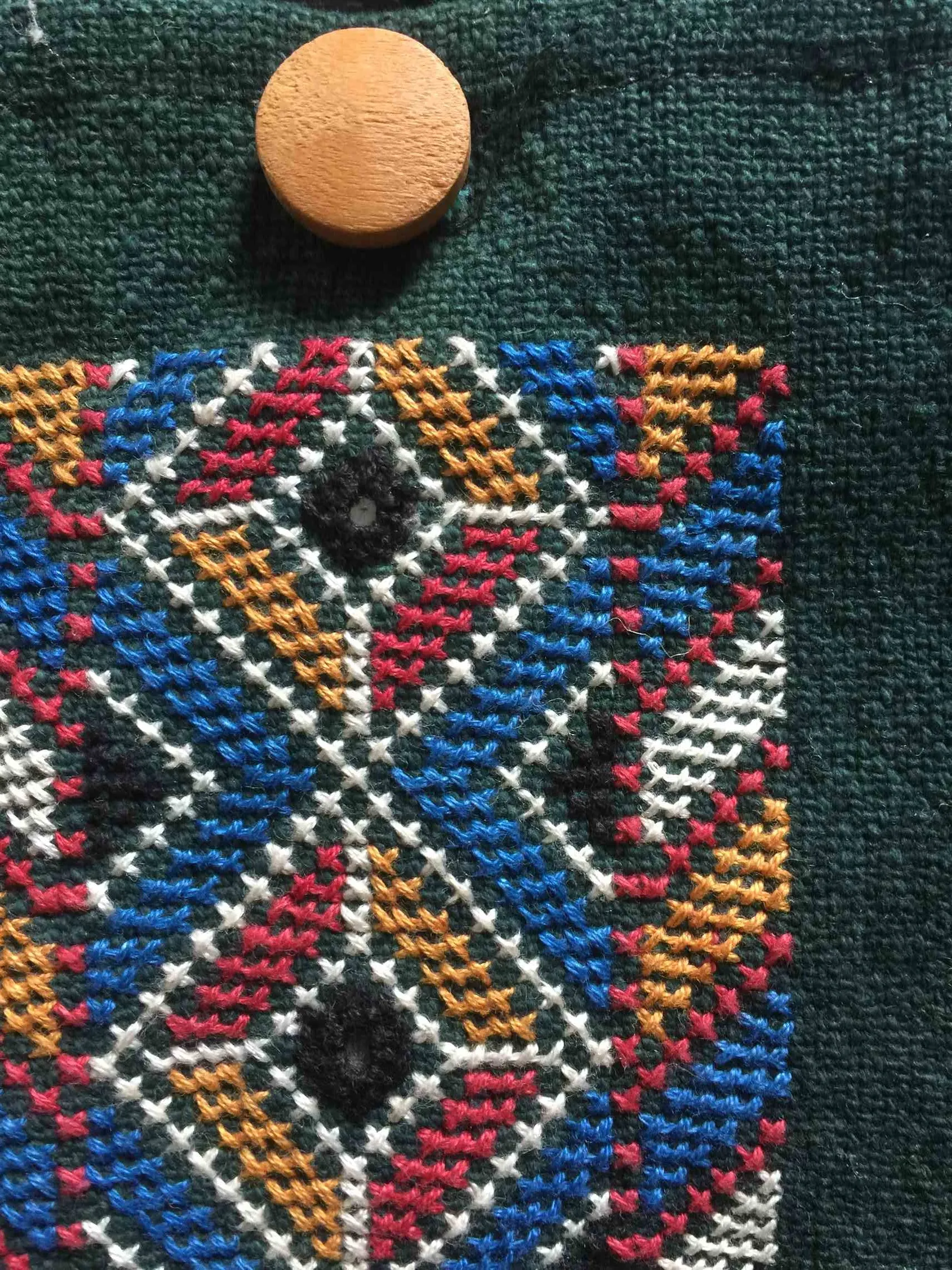 Shoulder Pouch with Tribal Embroidery