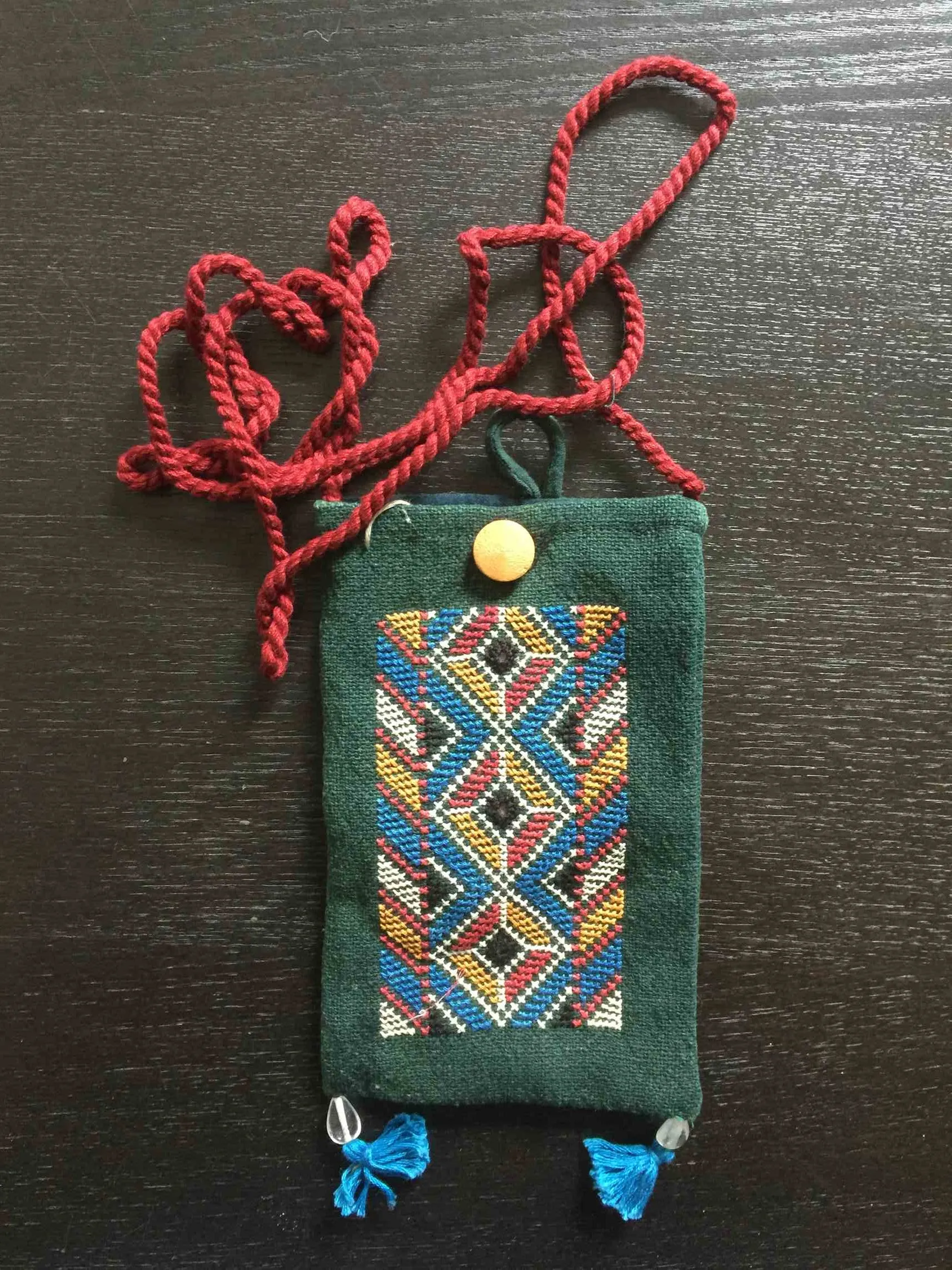 Shoulder Pouch with Tribal Embroidery