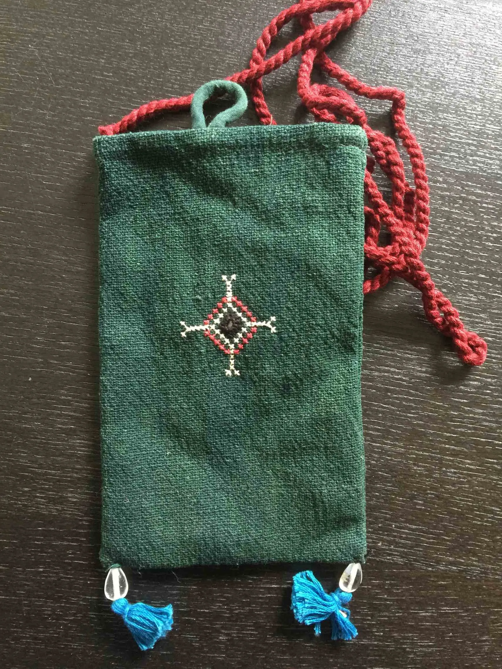 Shoulder Pouch with Tribal Embroidery