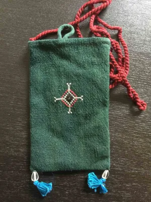 Shoulder Pouch with Tribal Embroidery