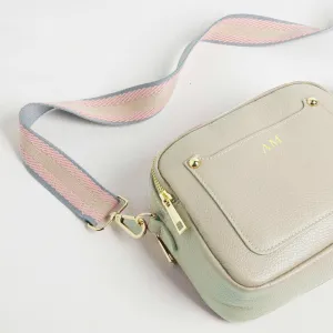 Sienna Crossbody Bag in Cream with Pastel Strap