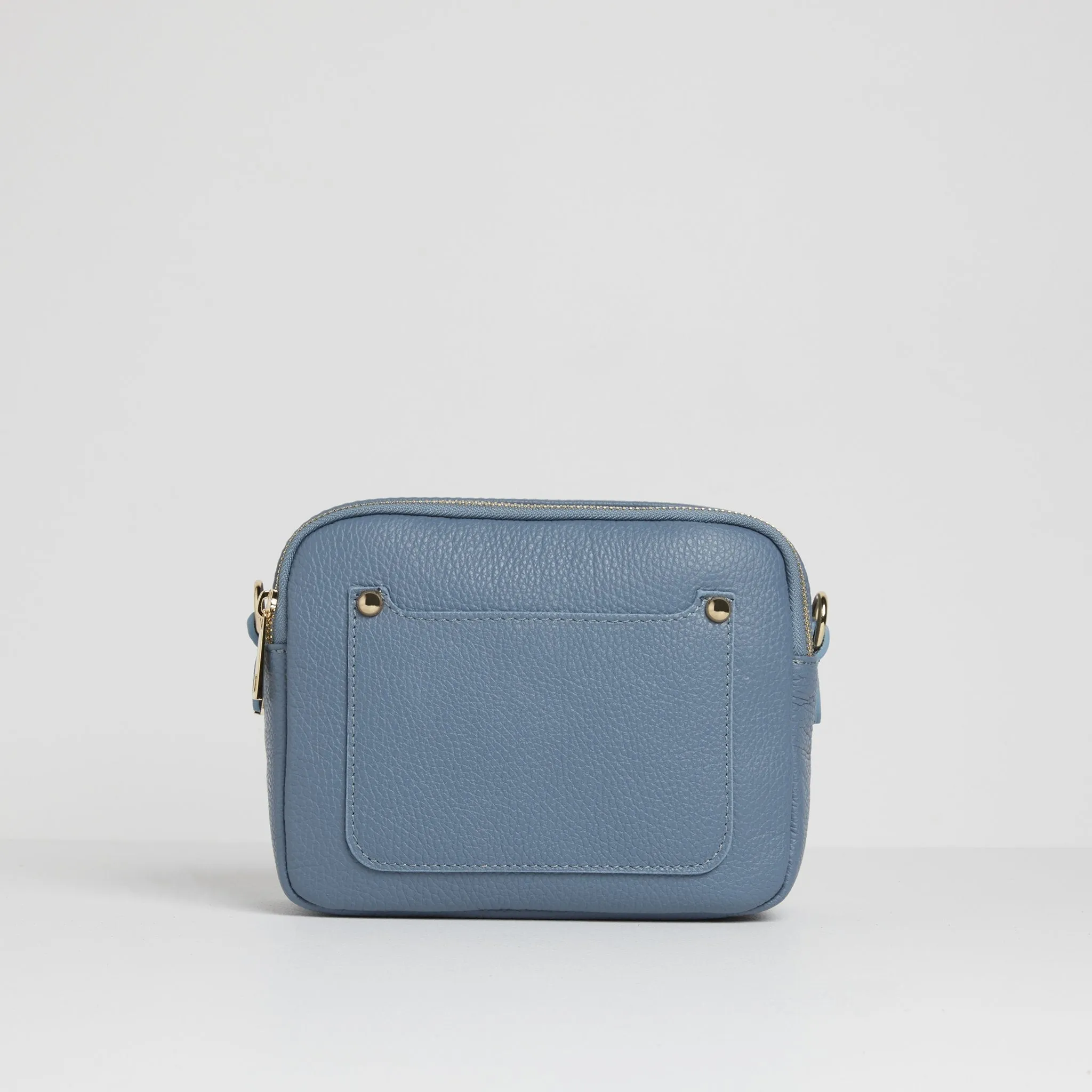 Sienna Crossbody Bag in Denim Blue with Light Blue Bohemian Strap