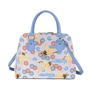Signare Japanese Crane Top Handle Shoulder Bag (Convertible)