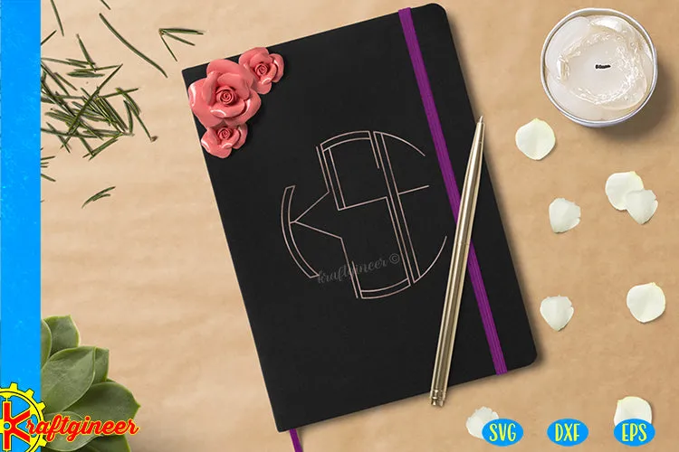 Single Line Round Monogram