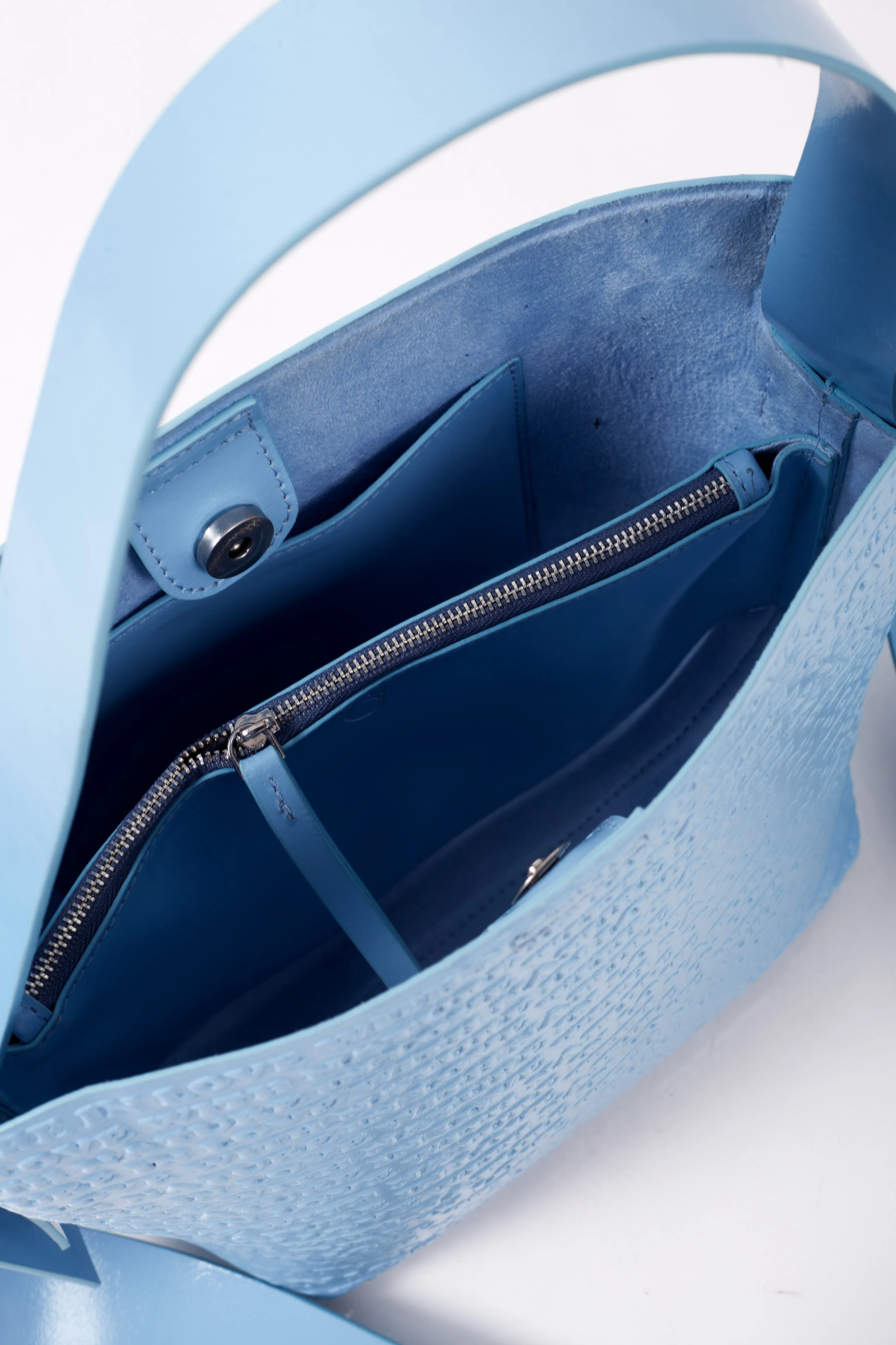 Sky Blue Knotty Crossbody Top Handle Bag