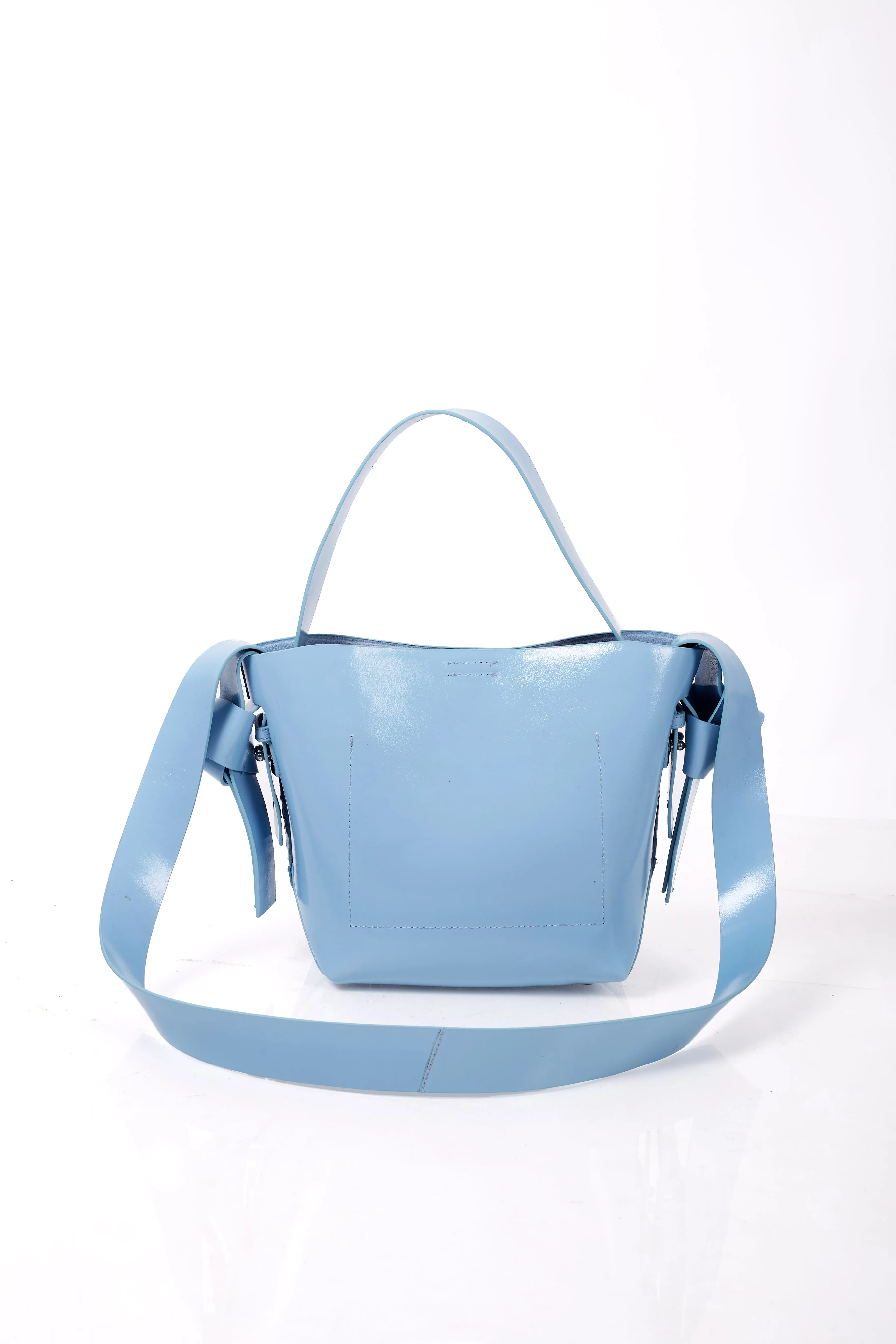 Sky Blue Knotty Crossbody Top Handle Bag