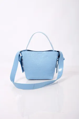 Sky Blue Knotty Crossbody Top Handle Bag