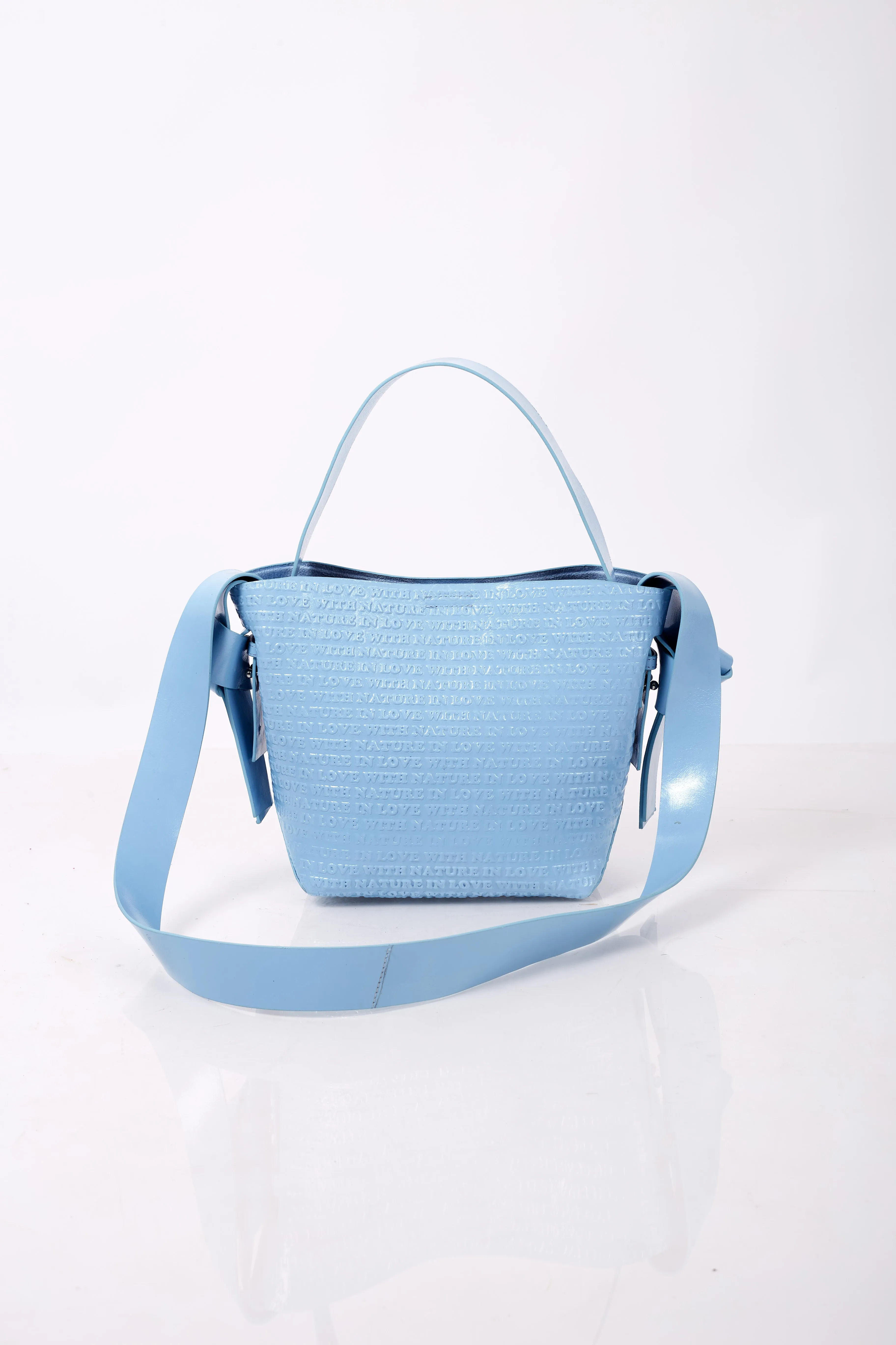 Sky Blue Knotty Crossbody Top Handle Bag