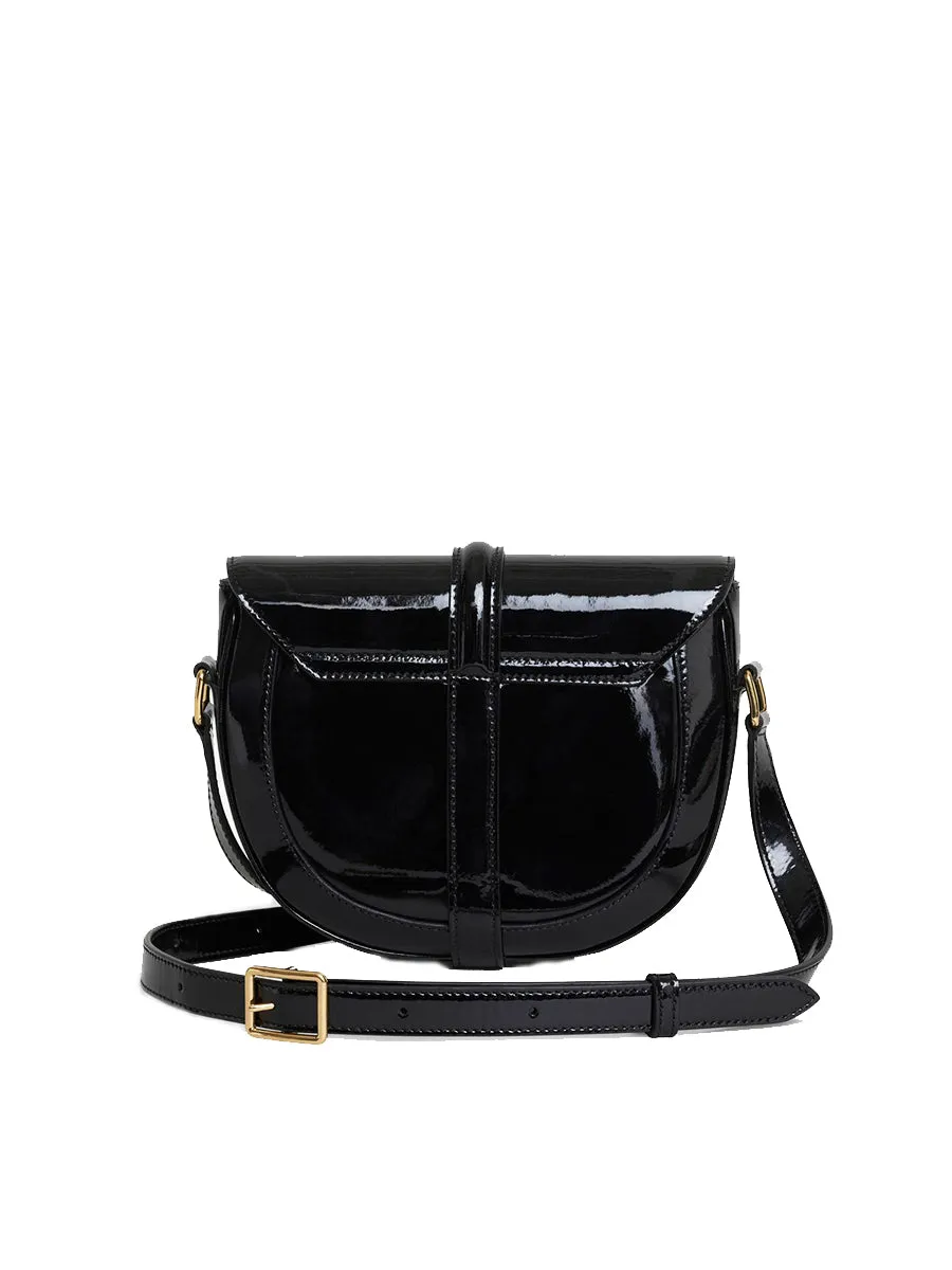 Small Besace 16 Bag in Patent Calfskin Black