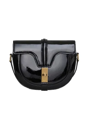 Small Besace 16 Bag in Patent Calfskin Black