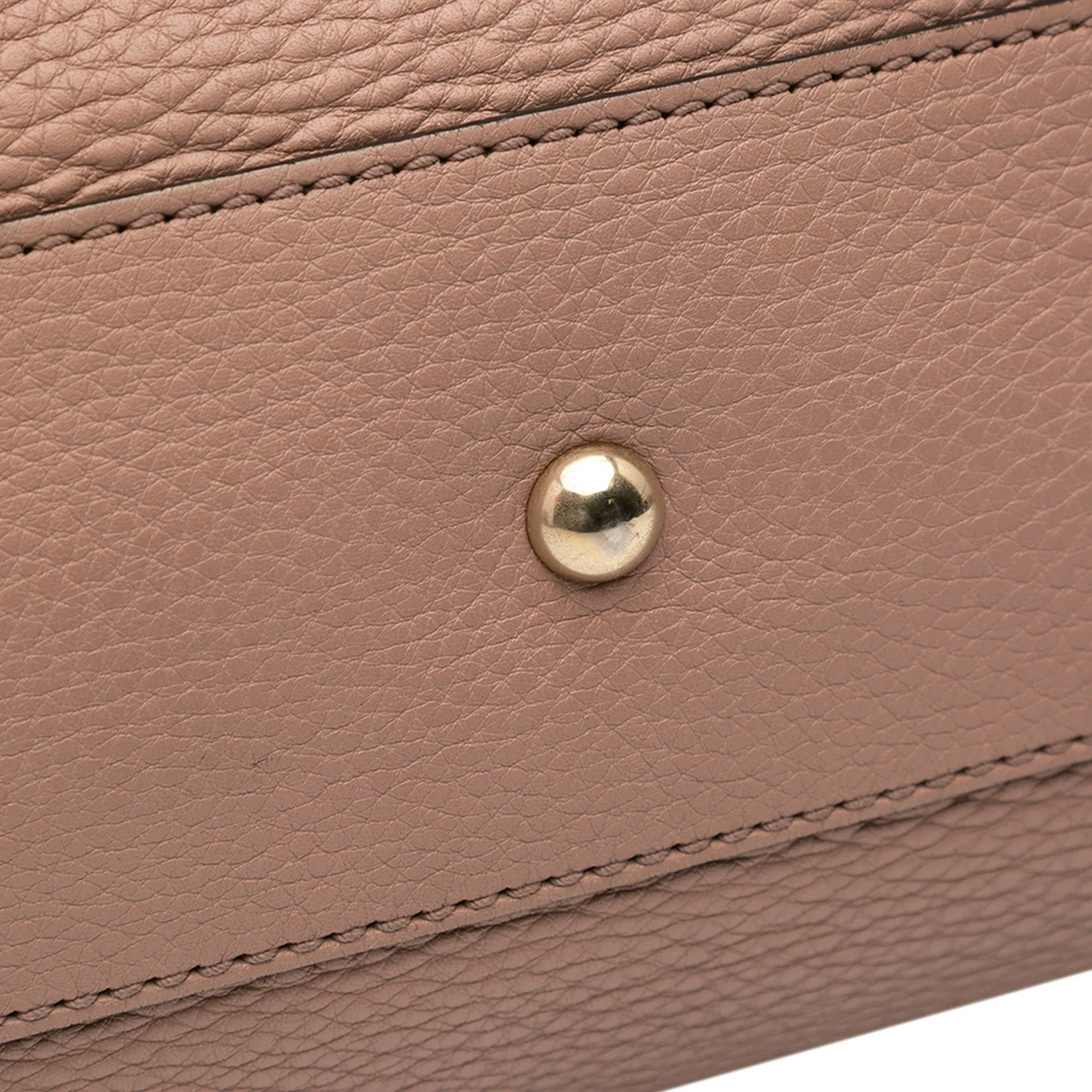Small Calfskin Bamboo Shopper Satchel