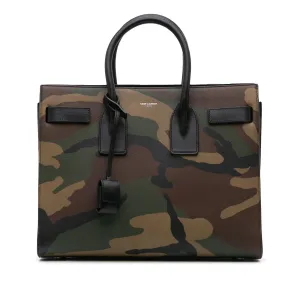 Small Leather Camouflage Sac De Jour Satchel