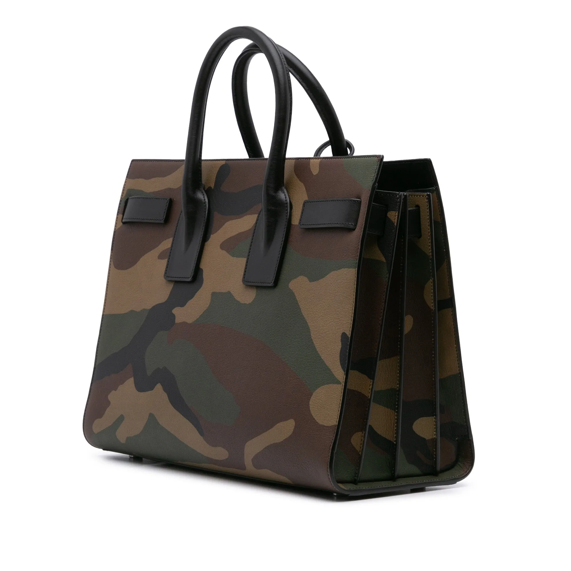 Small Leather Camouflage Sac De Jour Satchel