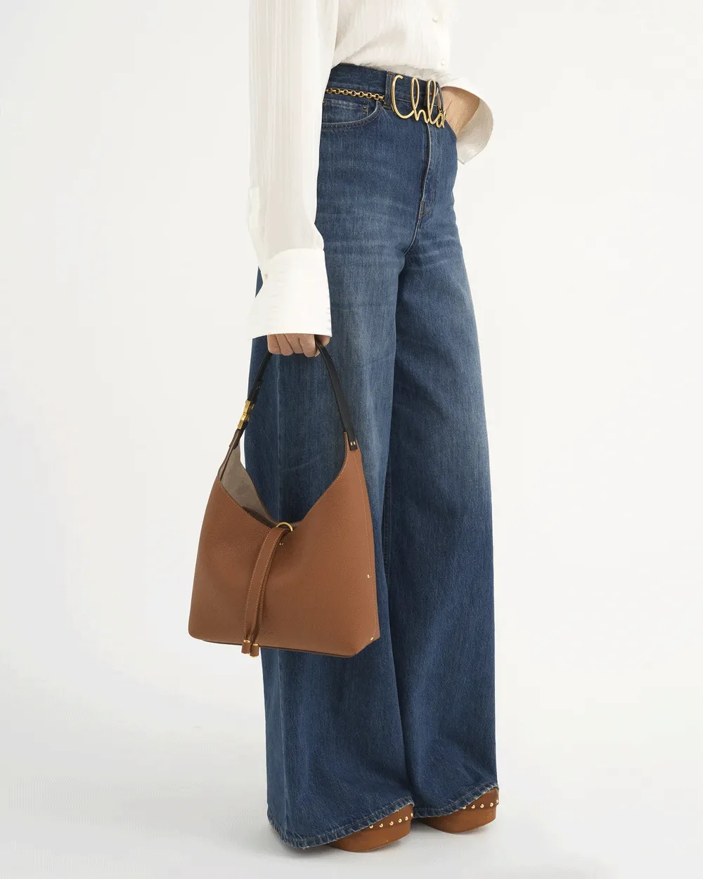 Small Marcie Hobo Shoulder Bag in Tan