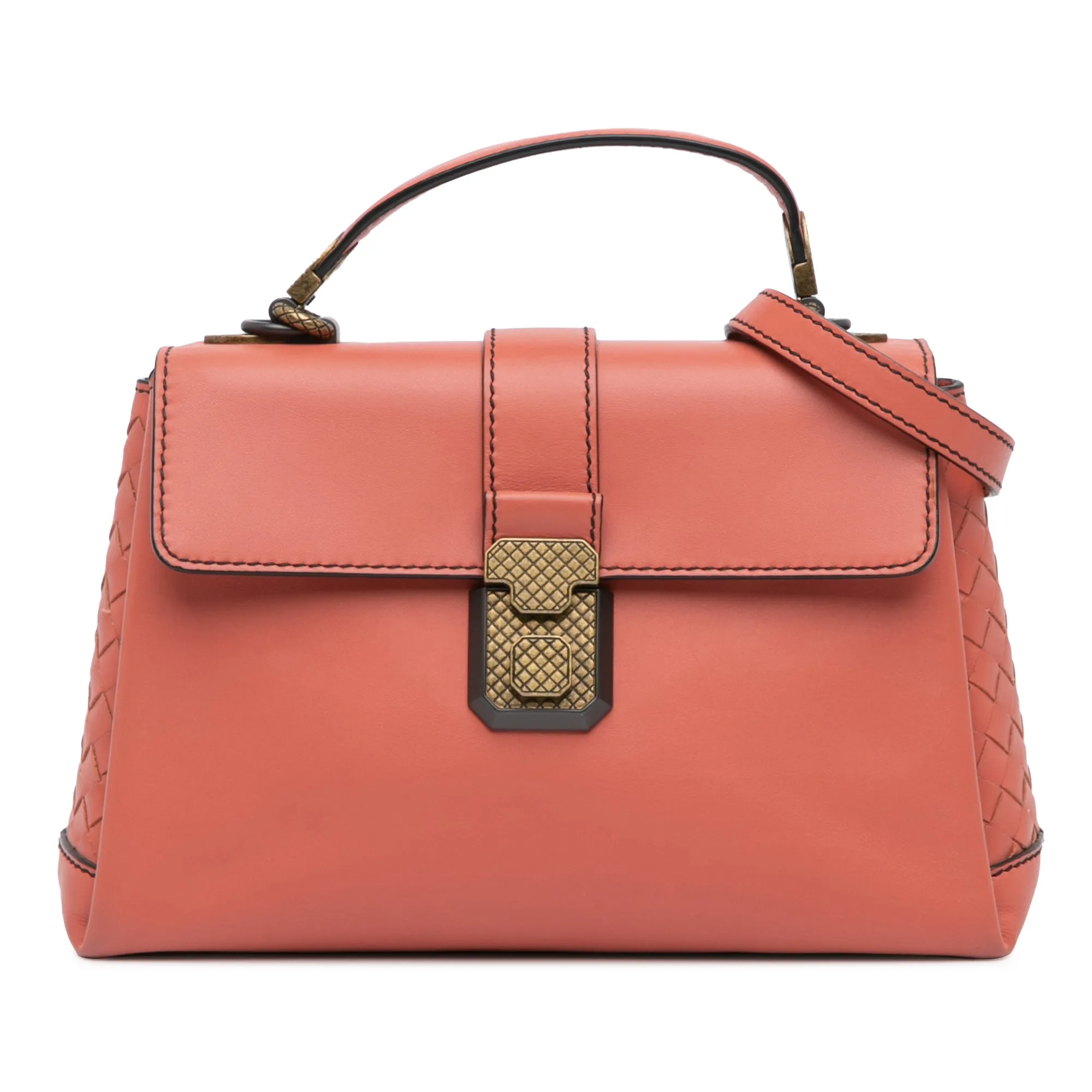 Small Nappa Intrecciato Piazza Satchel