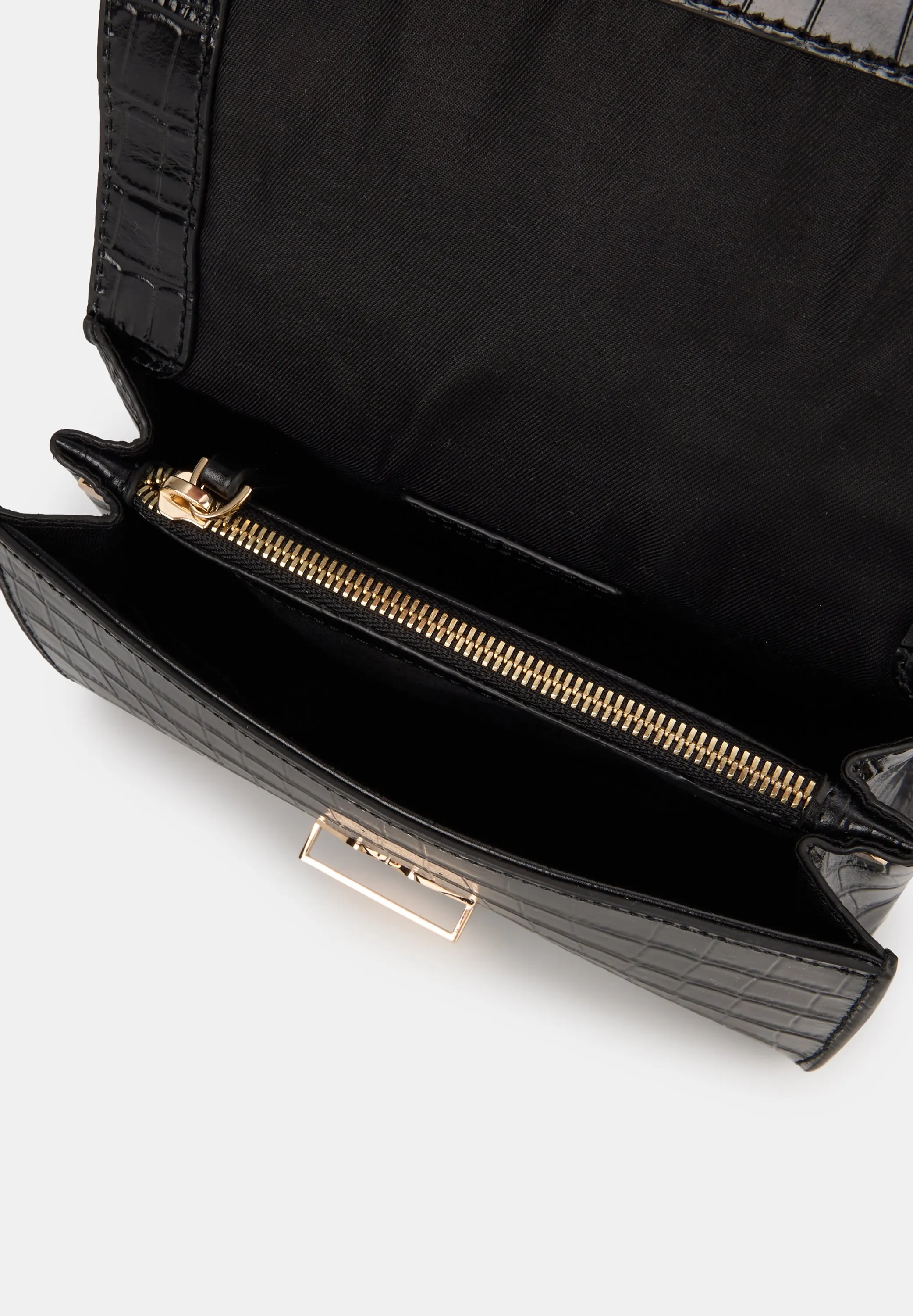 Small Satchel-Sealed With A Kiss Croco Noir