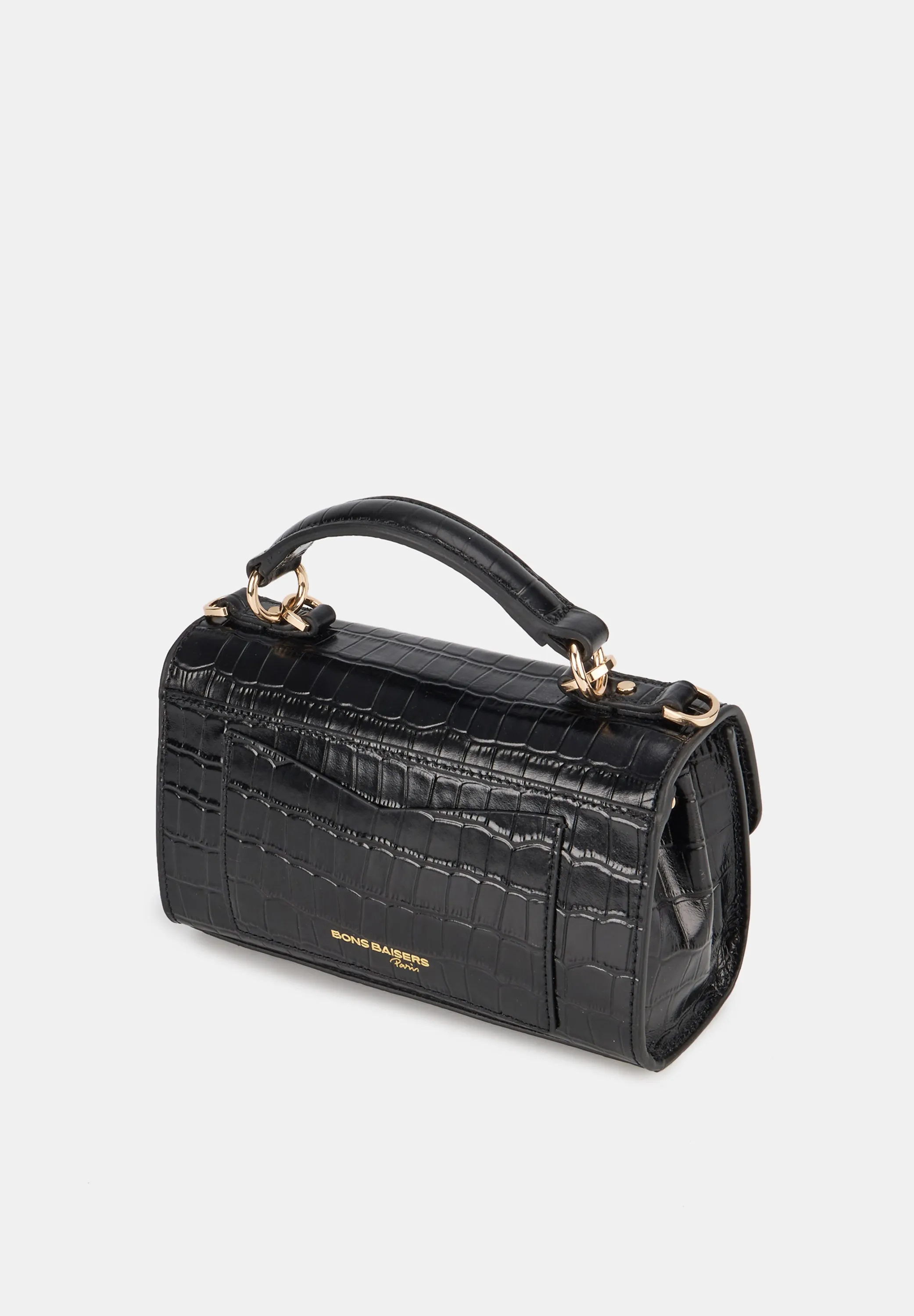 Small Satchel-Sealed With A Kiss Croco Noir