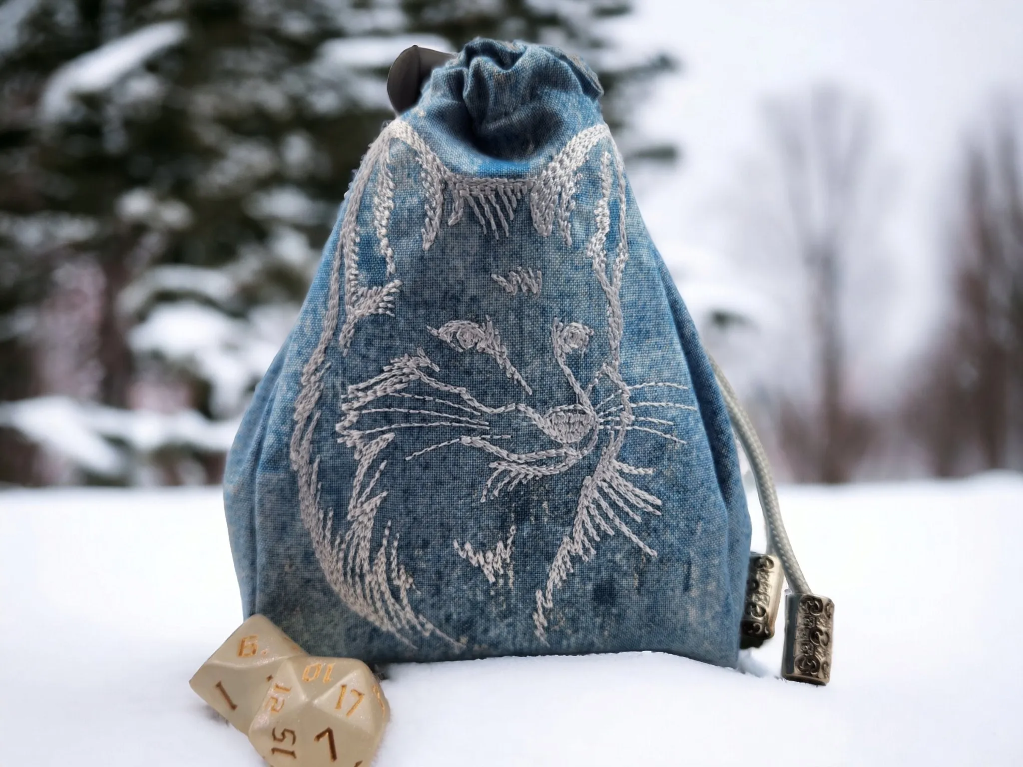 Snow Fox Dice Bag