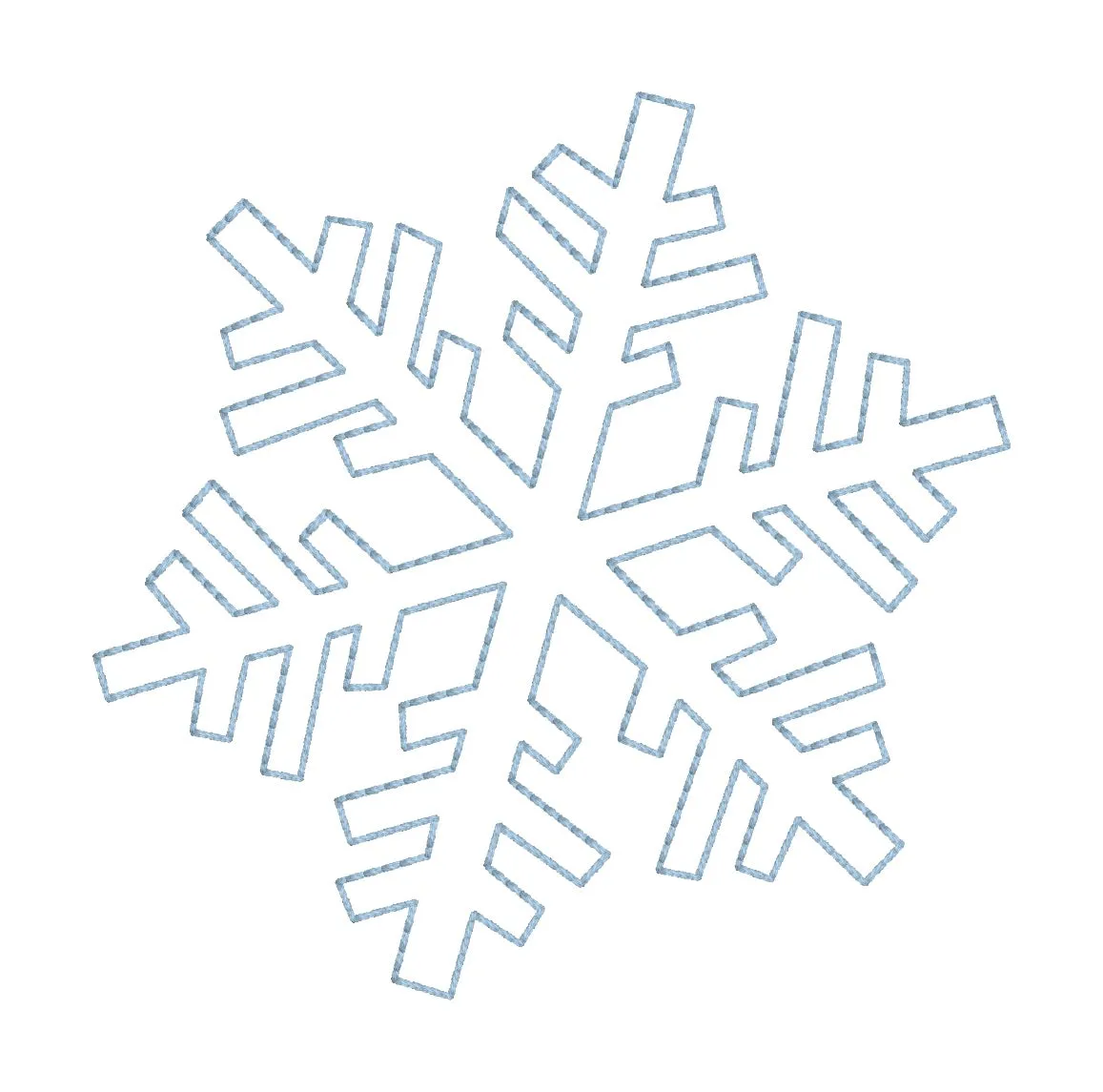 Snowflake raw edge applique machine embroidery design (5 sizes included) DIGITAL DOWNLOAD