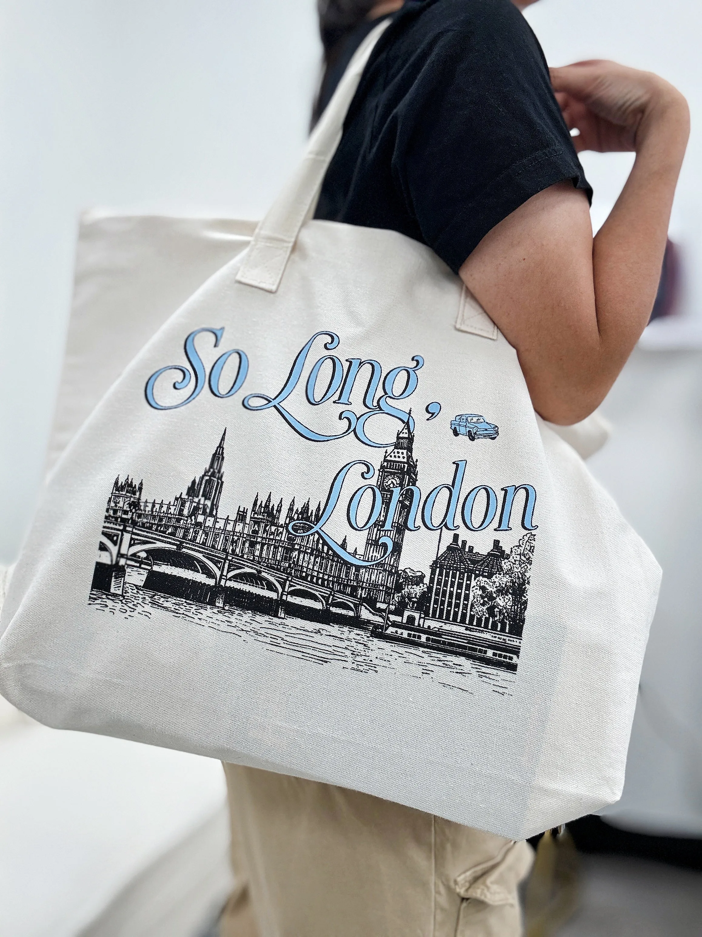So Long, London Large Zippered Tote