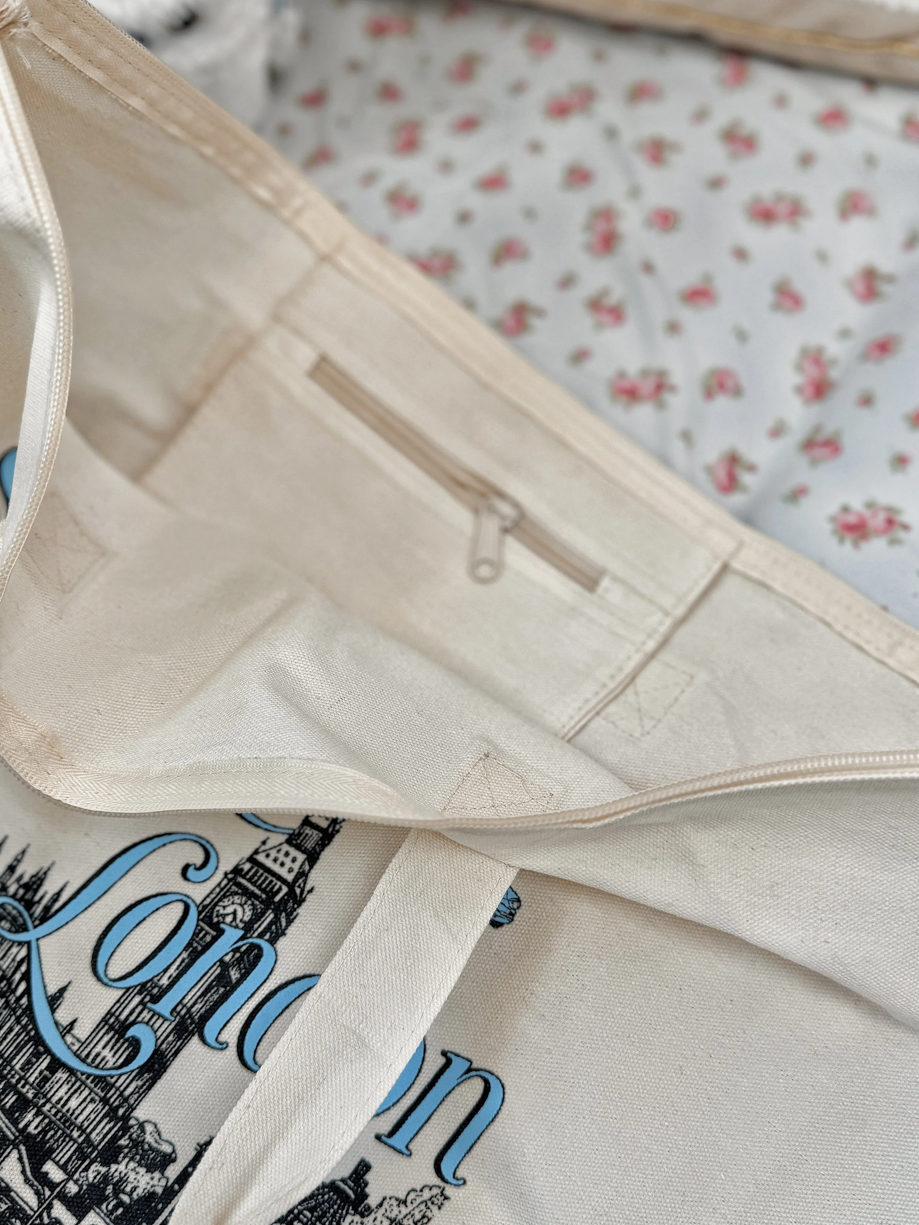 So Long, London Large Zippered Tote