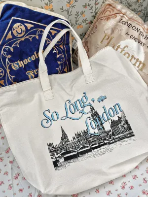 So Long, London Large Zippered Tote