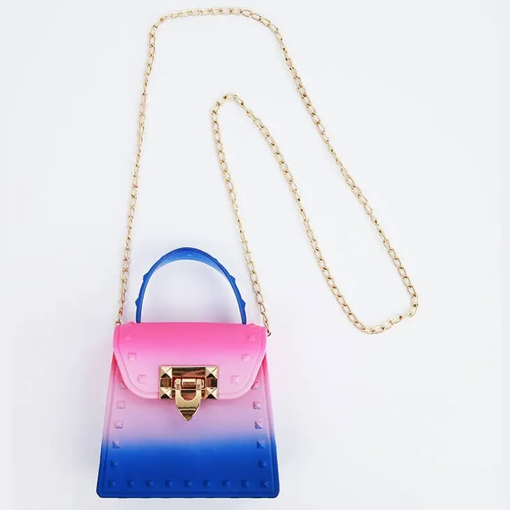 Sparkle Sisters Tie Dye Jelly Studded Purse - Hot Pink