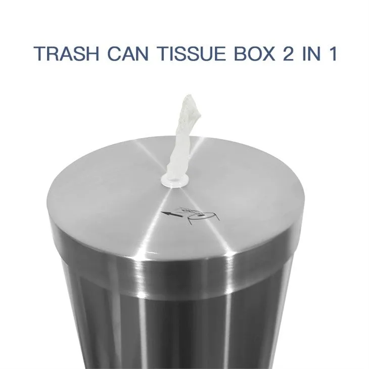 stainless Steel Ash Can Waste Basket Dustbin for Home Kitchen and Offices -20 Liter (8"x24")