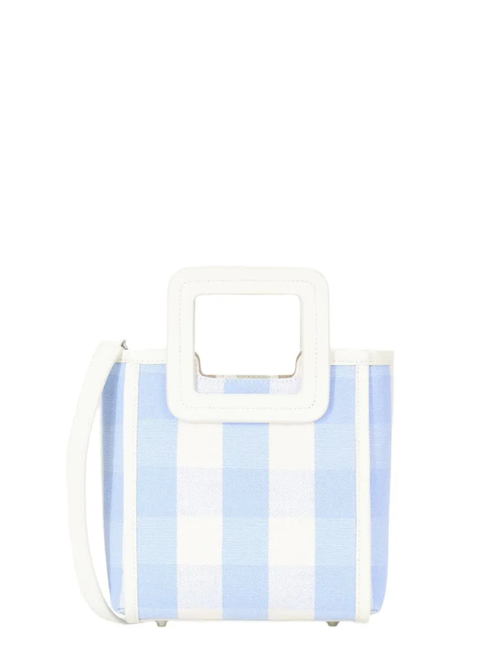 Staud Mini Shirley Bag in Sky Gingham