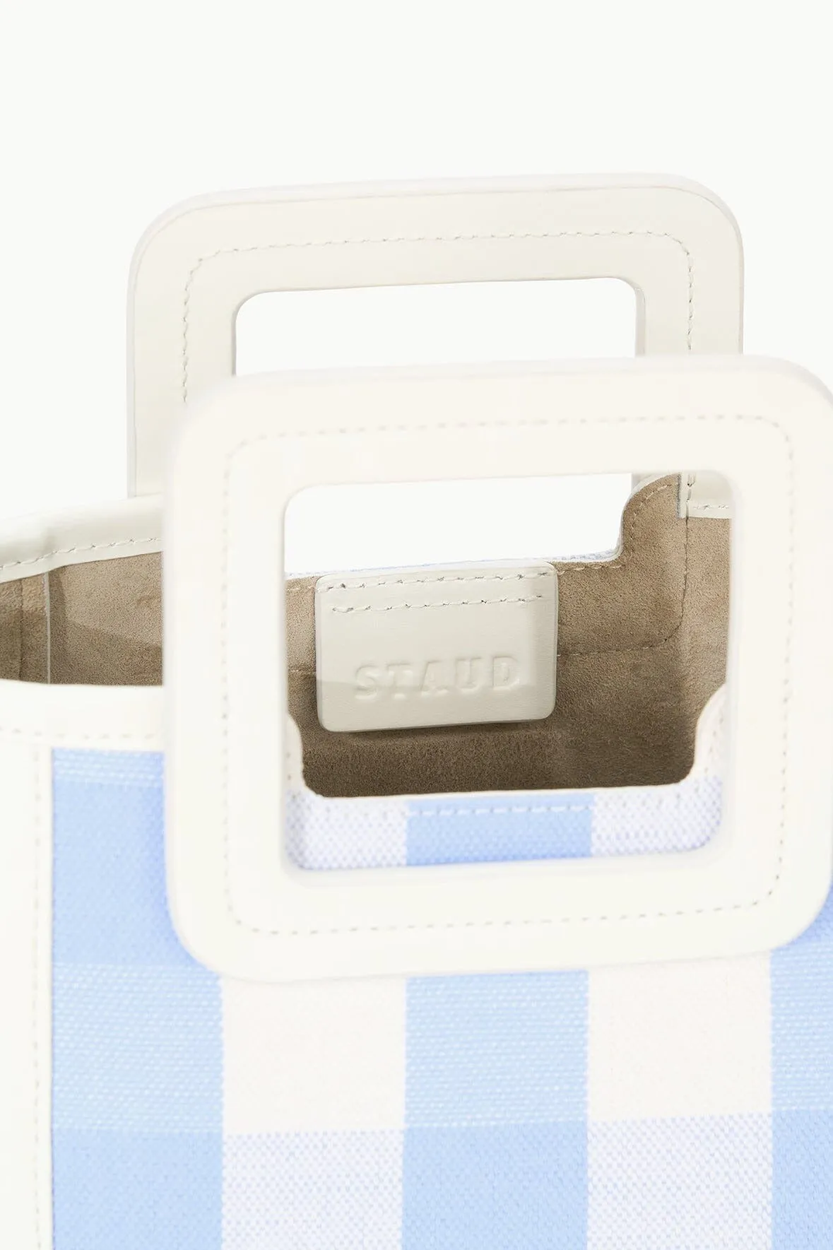 Staud Mini Shirley Bag in Sky Gingham