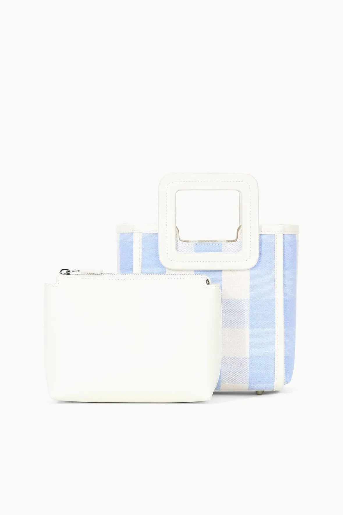 Staud Mini Shirley Bag in Sky Gingham