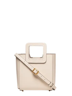 Staud Mini Shirley Leather Bag in Cream Contrast