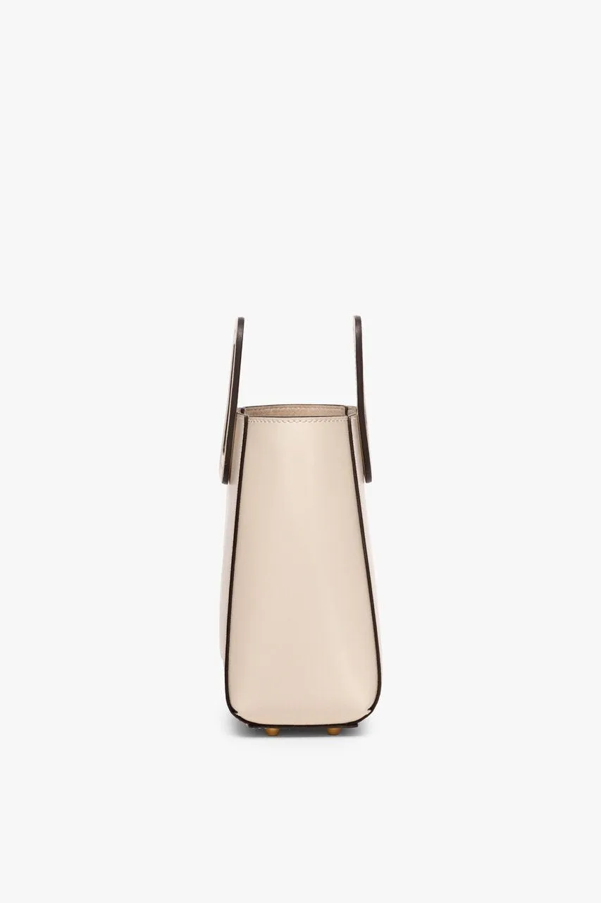 Staud Mini Shirley Leather Bag in Cream Contrast