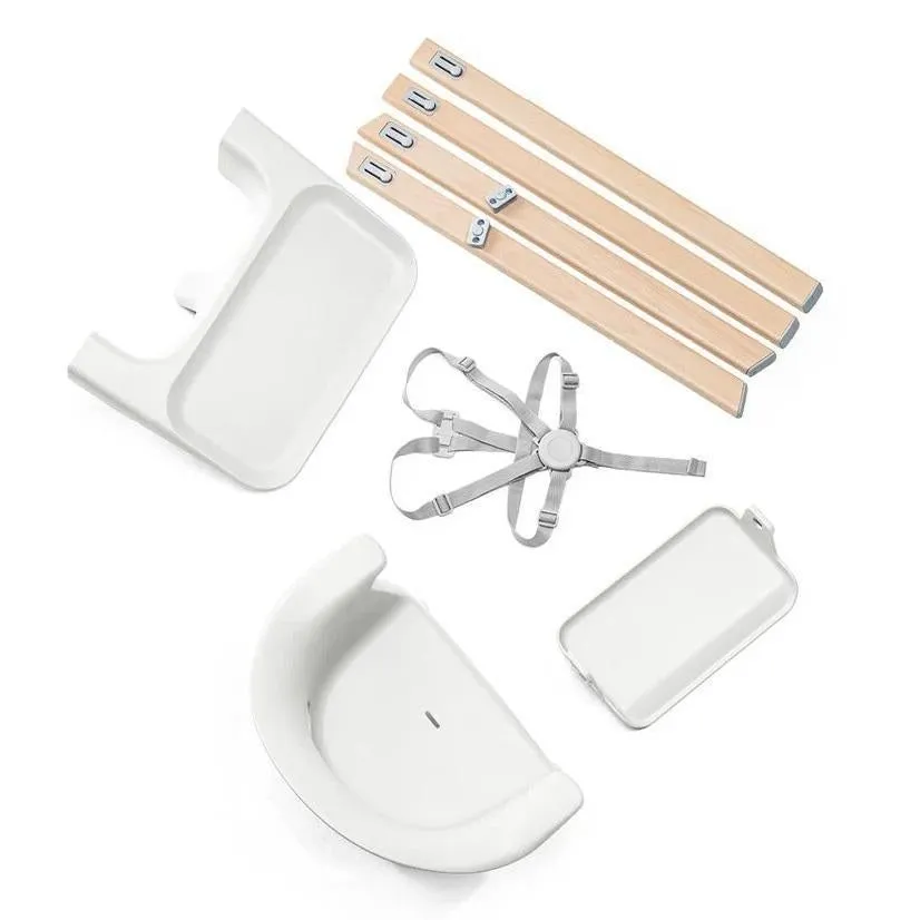 Stokke® Clikk™ High Chair & Travel Bag (White Chair/Grey Sprinkle Cushion)