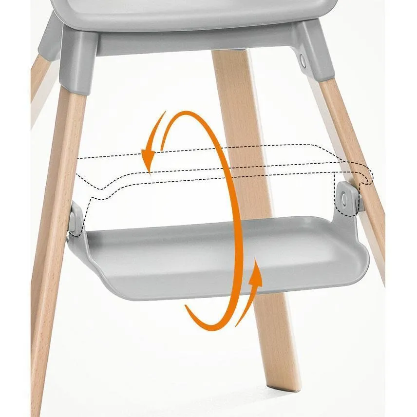 Stokke® Clikk™ High Chair & Travel Bag (White Chair/Grey Sprinkle Cushion)