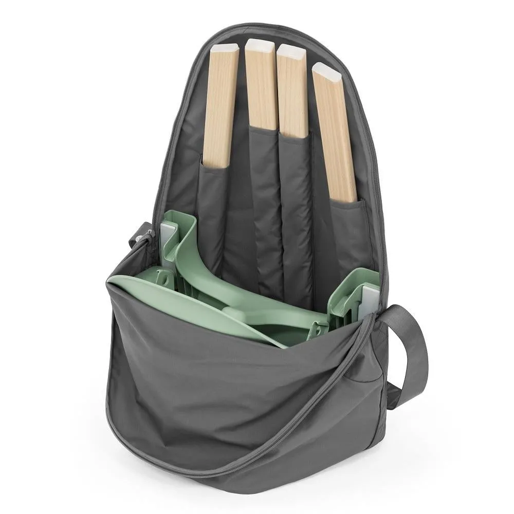 Stokke® Clikk™ High Chair & Travel Bag (White Chair/Grey Sprinkle Cushion)