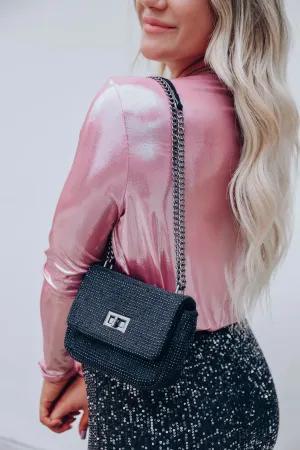 Stone Studded Cross Body - Black