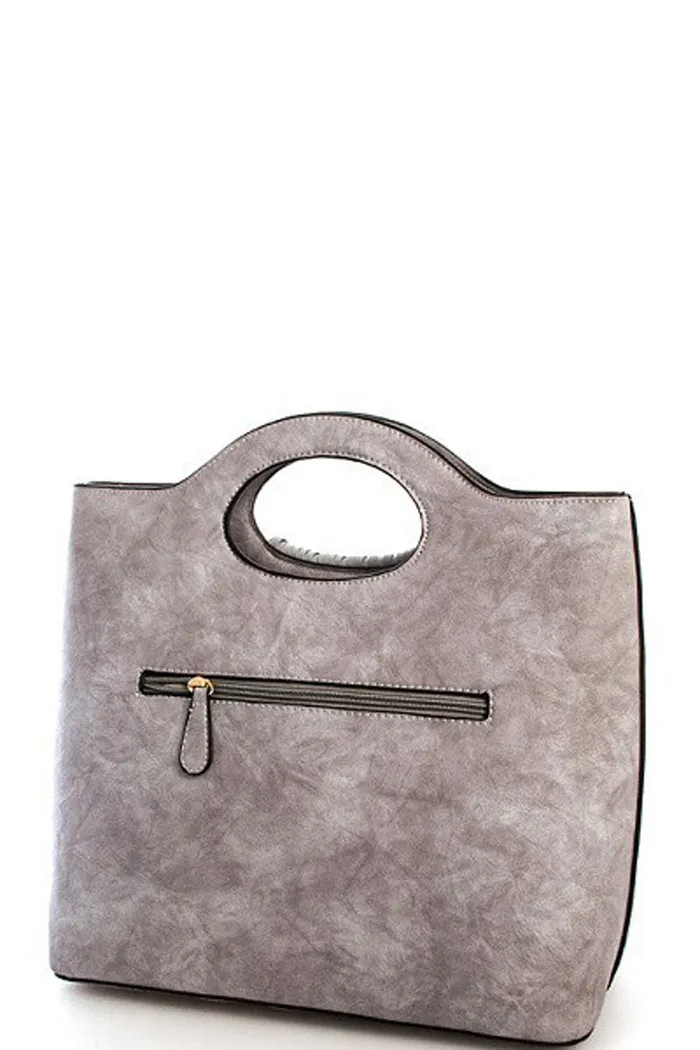 STUD EMBELLISHED SATCHEL