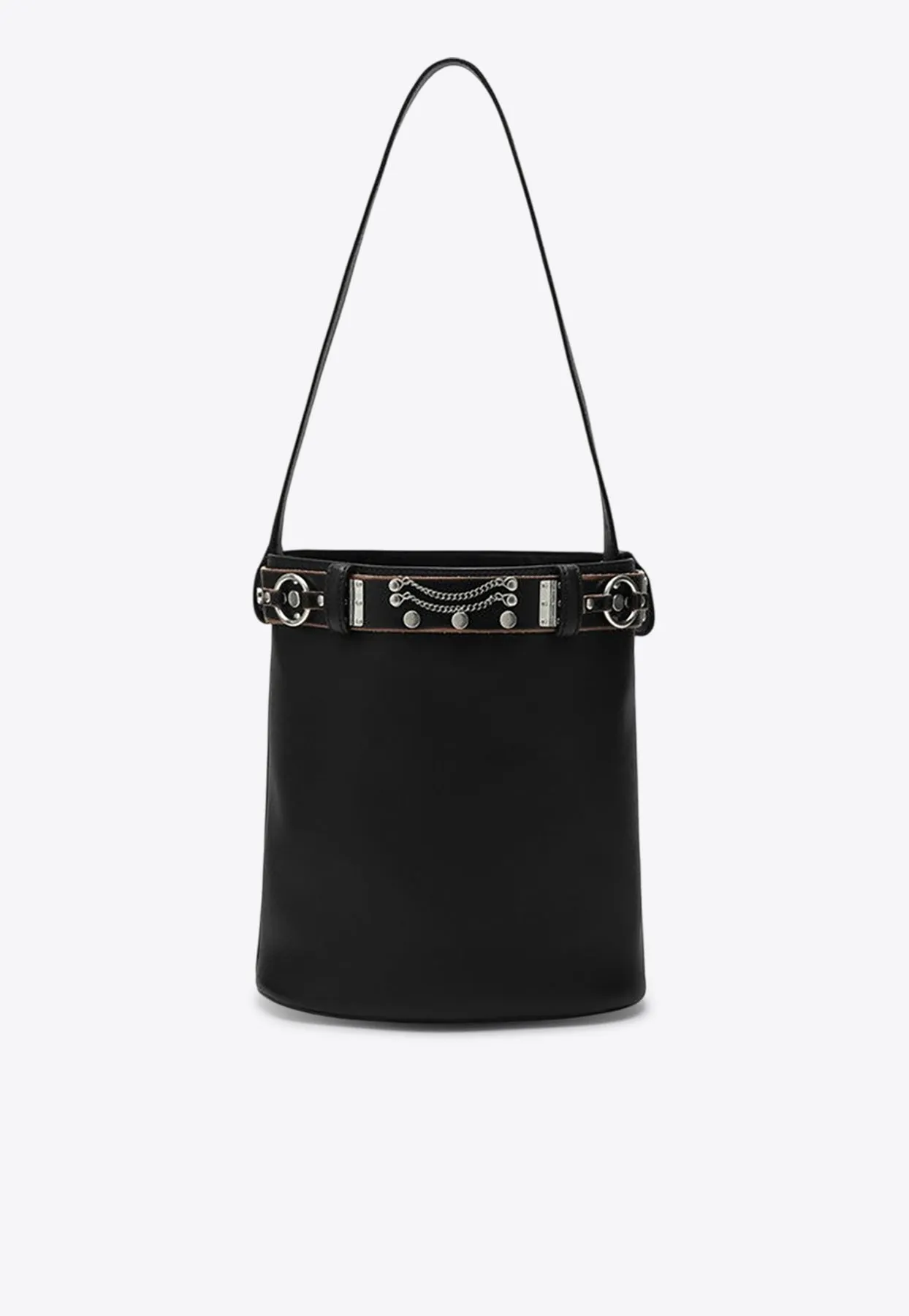 Studded Belt Leather Bucket Bag