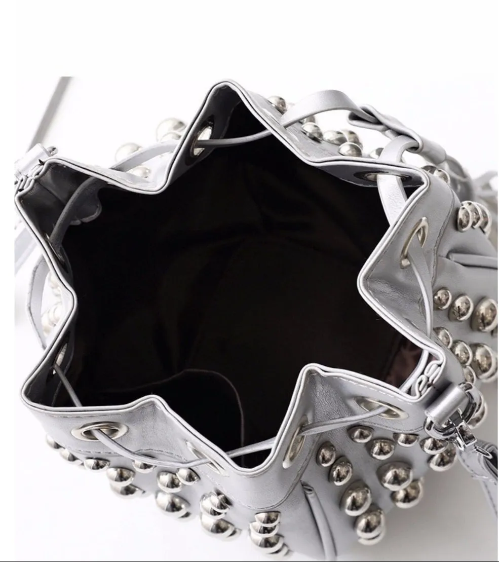 Studded Bucket Crossbody
