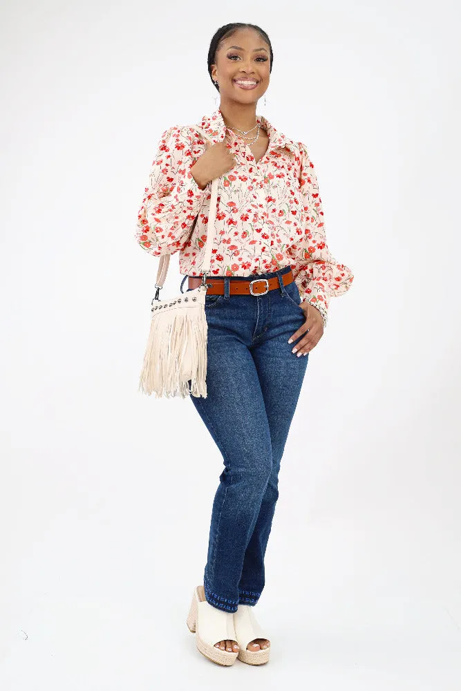 Studded Cowgirl Purse - Cream